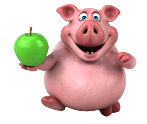 猪 卡通片 胖的猪, 卡通片, 胖的, 青苹果